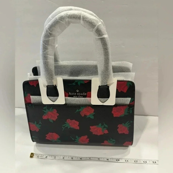 Kate Spade Madison Rose Toss Printed Medium Satchel NWT - Picture 8 of 12